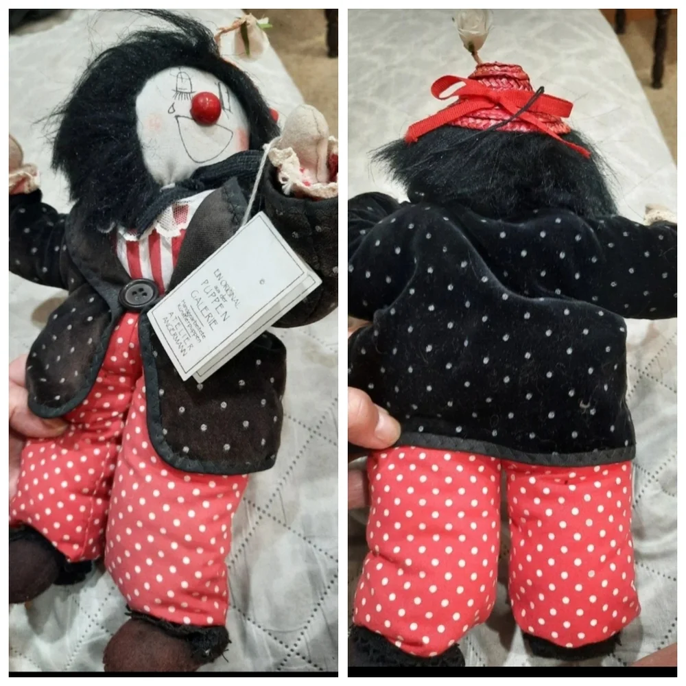 Vtg Kunstler puppet doll creepy clown hobo